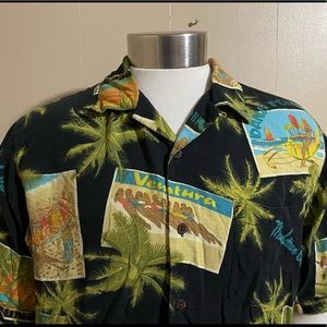 Tommy Bahamas 100% silk button down short sleeve